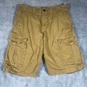 American Eagle Outfitters Mens Khaki Cargo Shorts Longboard Ripstop Tan 30 (32)
